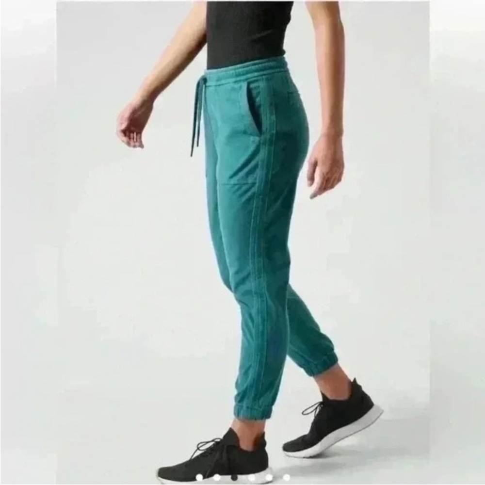 Athleta Farallon Jogger Pants Teal Blue Pull On Athleisure Size S.